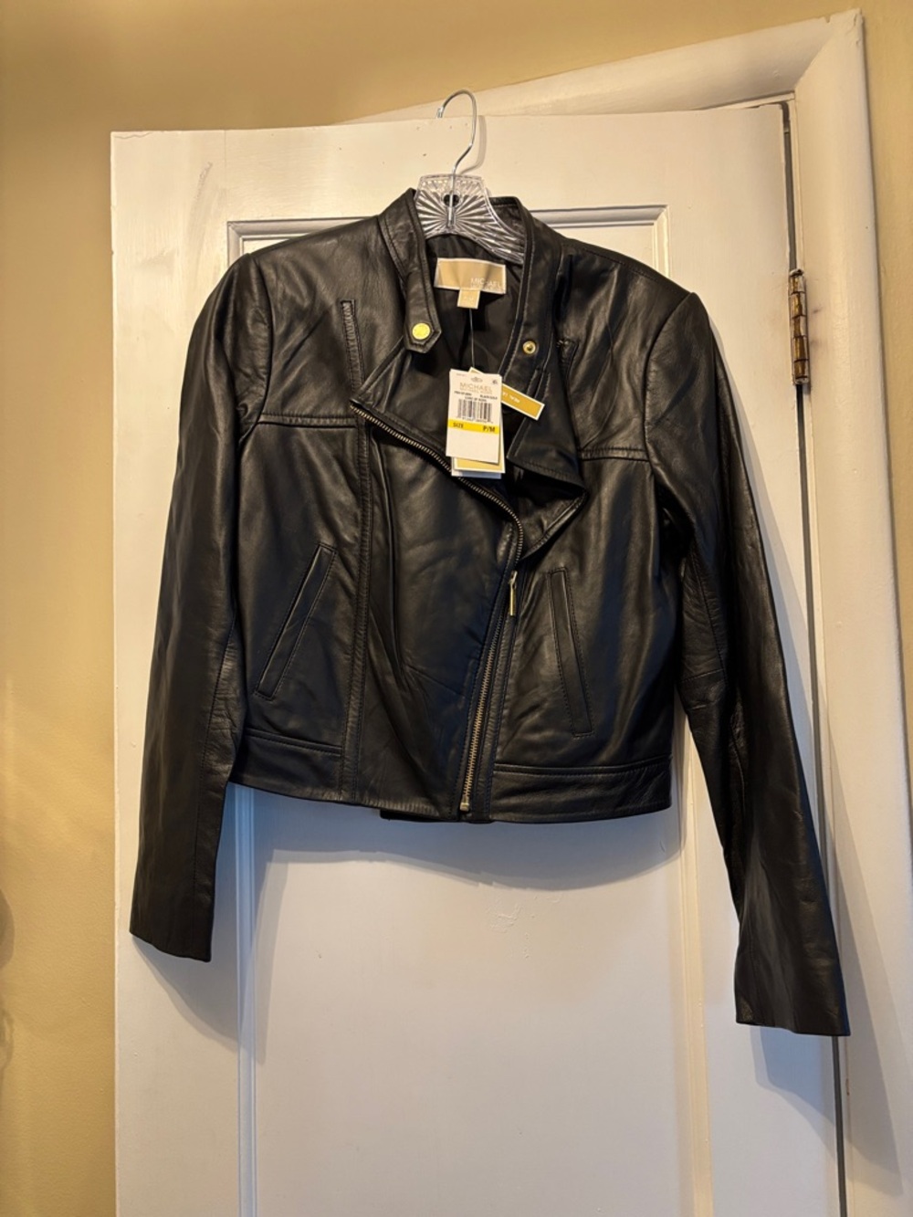 Michael Kors Black Leather Moto Jacket